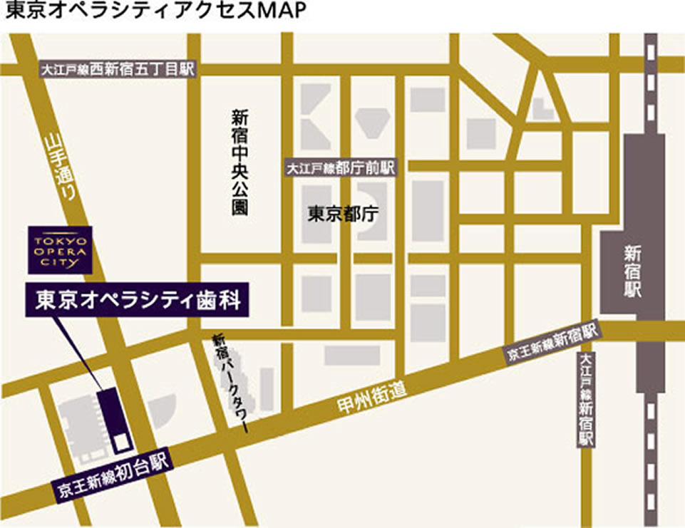 東京オペラシティ歯科へのアクセス